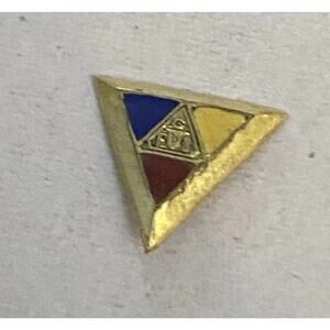 Knights Pythias Lapel Pin Pinback FCB Triangle Enamel Screw Post WW2 Era 7/16"